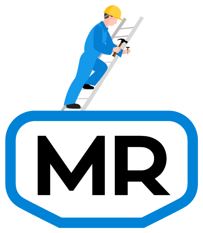 logo servicios de carpintería y fontanería mr